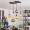 Ripoll Hanglamp, Kogellampje, Hanglamp Amber, Duidelijk, Rookkleurig, 6-lichts