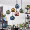Ripoll Hanglamp, Kogellampje, Hanglamp Blauw, Goud, Groen, Koperkleurig, 6-lichts