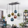 Ripoll Hanglamp, Kogellampje, Hanglamp Blauw, Goud, Groen, Koperkleurig, 6-lichts