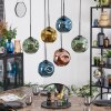 Ripoll Hanglamp, Kogellampje, Hanglamp Blauw, Goud, Groen, Koperkleurig, 6-lichts