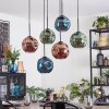 Ripoll Hanglamp, Kogellampje, Hanglamp Blauw, Groen, Koperkleurig, 6-lichts