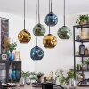 Ripoll Hanglamp, Kogellampje, Hanglamp Blauw, Goud, Groen, 6-lichts