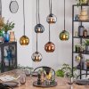 Koyoto Hanglamp, Kogellampje, Hanglamp Blauw, Chroom, Goud, Groen, Koperkleurig, Rookkleurig, 6-lichts
