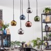 Koyoto Hanglamp, Kogellampje, Hanglamp Blauw, Chroom, Goud, Groen, Koperkleurig, Rookkleurig, 6-lichts