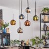 Koyoto Hanglamp, Kogellampje, Hanglamp Blauw, Chroom, Goud, Groen, Koperkleurig, Rookkleurig, 6-lichts