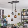 Koyoto Hanglamp, Kogellampje, Hanglamp Blauw, Chroom, Goud, Groen, Koperkleurig, Rookkleurig, 6-lichts