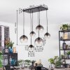 Koyoto Hanglamp, Kogellampje, Hanglamp Duidelijk, Rookkleurig, 6-lichts