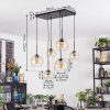 Koyoto Hanglamp, Kogellampje, Hanglamp Amber, Duidelijk, 6-lichts