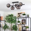 Koyoto Plafondlamp, Kogellampje Zwart, 5-lichts