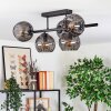 Koyoto Plafondlamp, Kogellampje Zwart, 5-lichts