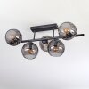 Koyoto Plafondlamp, Kogellampje Zwart, 5-lichts