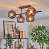 Koyoto Plafondlamp, Kogellampje Zwart, 5-lichts