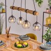 Koyoto Hanglamp, Kogellampje, Hanglamp Natuurlijke kleuren, Zwart, 4-lichts