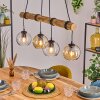 Koyoto Hanglamp, Kogellampje, Hanglamp Natuurlijke kleuren, Zwart, 4-lichts