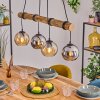 Koyoto Hanglamp, Kogellampje, Hanglamp Natuurlijke kleuren, Zwart, 4-lichts