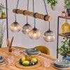 Koyoto Hanglamp, Kogellampje, Hanglamp Natuurlijke kleuren, Zwart, 4-lichts