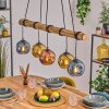 Ripoll Hanglamp, Kogellampje, Hanglamp Natuurlijke kleuren, Zwart, 5-lichts