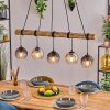 Koyoto Hanglamp, Kogellampje, Hanglamp Natuurlijke kleuren, Zwart, 5-lichts