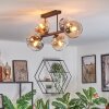 Koyoto Plafondlamp, Kogellampje Amber, Duidelijk, Rookkleurig, 6-lichts