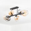 Koyoto Plafondlamp, Kogellampje Amber, Duidelijk, Rookkleurig, 6-lichts