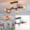 Koyoto Plafondlamp, Kogellampje Amber, Duidelijk, Rookkleurig, 6-lichts