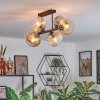Koyoto Plafondlamp, Kogellampje Amber, Duidelijk, Rookkleurig, 6-lichts