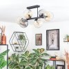 Koyoto Plafondlamp, Kogellampje Amber, Duidelijk, Rookkleurig, 6-lichts