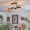 Koyoto Plafondlamp, Kogellampje Amber, Duidelijk, Rookkleurig, 6-lichts