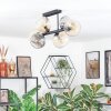 Koyoto Plafondlamp, Kogellampje Amber, Duidelijk, Rookkleurig, 6-lichts