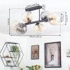 Koyoto Plafondlamp, Kogellampje Amber, Duidelijk, Rookkleurig, 6-lichts