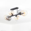 Koyoto Plafondlamp, Kogellampje Amber, Duidelijk, Rookkleurig, 6-lichts