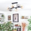 Koyoto Plafondlamp, Kogellampje Amber, Duidelijk, Rookkleurig, 6-lichts