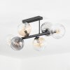 Koyoto Plafondlamp, Kogellampje Amber, Duidelijk, Rookkleurig, 6-lichts