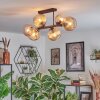 Koyoto Plafondlamp, Kogellampje Amber, 6-lichts