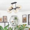 Koyoto Plafondlamp, Kogellampje Amber, Duidelijk, 6-lichts