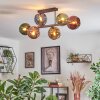 Koyoto Plafondlamp, Kogellampje Blauw, Goud, Groen, Koperkleurig, 6-lichts