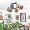 Koyoto Plafondlamp, Kogellampje Blauw, Goud, Groen, Koperkleurig, 6-lichts