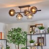 Koyoto Plafondlamp, Kogellampje Chroom, Duidelijk, Rookkleurig, 5-lichts