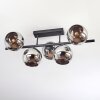 Koyoto Plafondlamp, Kogellampje Chroom, Rookkleurig, 5-lichts