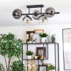 Koyoto Plafondlamp, Kogellampje Duidelijk, Rookkleurig, 5-lichts