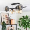 Koyoto Plafondlamp, Kogellampje Amber, Duidelijk, Rookkleurig, 5-lichts