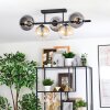 Koyoto Plafondlamp, Kogellampje Amber, Duidelijk, Rookkleurig, 5-lichts