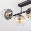 Koyoto Plafondlamp, Kogellampje Amber, Duidelijk, Rookkleurig, 5-lichts