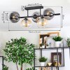 Koyoto Plafondlamp, Kogellampje Amber, Duidelijk, Rookkleurig, 5-lichts