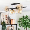 Koyoto Plafondlamp, Kogellampje Amber, Duidelijk, 5-lichts