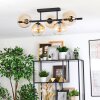 Koyoto Plafondlamp, Kogellampje Amber, Duidelijk, 5-lichts