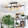 Koyoto Plafondlamp, Kogellampje Amber, Duidelijk, 5-lichts