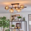 Koyoto Plafondlamp, Kogellampje Amber, Duidelijk, 5-lichts