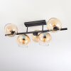 Koyoto Plafondlamp, Kogellampje Amber, Duidelijk, 5-lichts