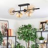 Koyoto Plafondlamp, Kogellampje Amber, Duidelijk, 5-lichts